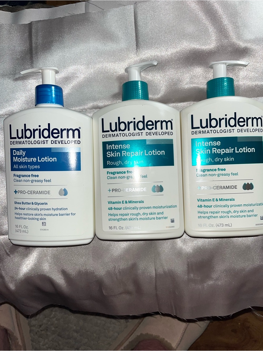Bundle of 3 Lubriderm Lotions, 16 fl oz each Intense Skin Repair Lotion & Daily